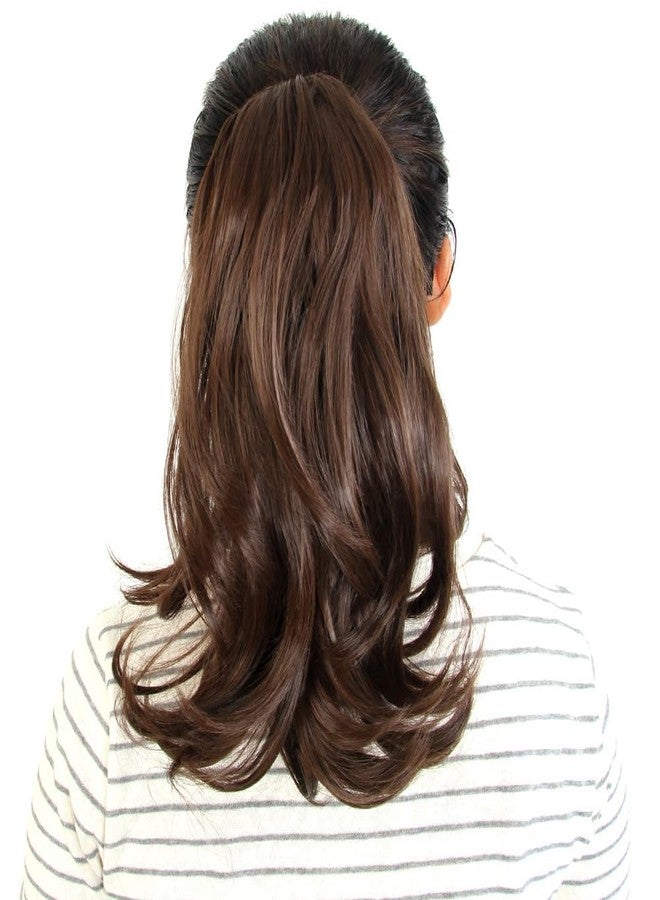 KAVSORAPI Ponytail Extension,Drawstring Ponytail 12 Inch,Short Curly Synthetic Natural Wavy Clip On Pony Tail Hair Pieces for women (8#) - Image 2